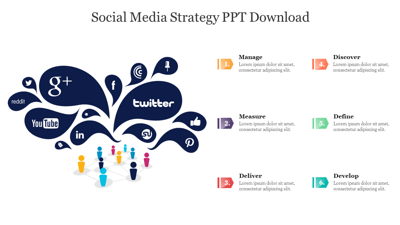 Creative Social Media Strategy PPT Download Template